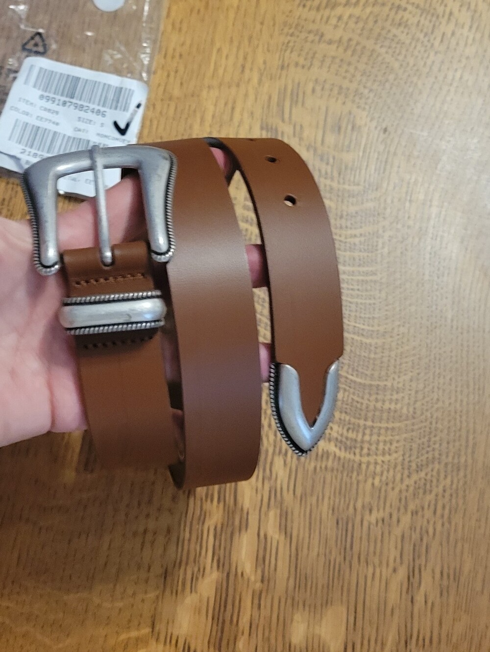 J. Crew Western Buckle Belt in Italian Leather - brown - Picture 5 of 9